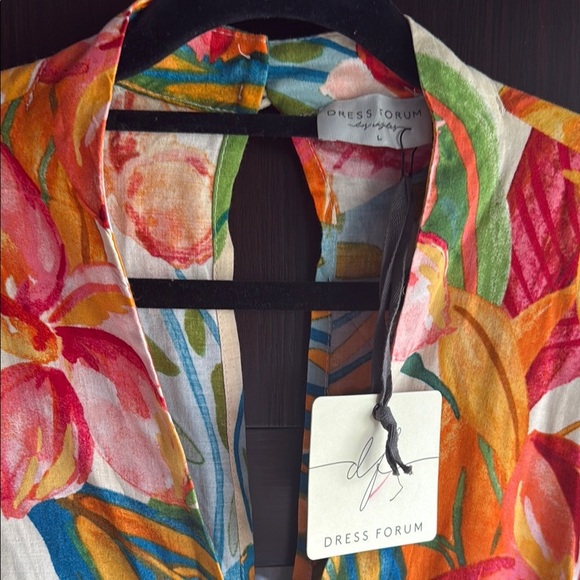 NWT Dress Forum Tropical Print Kimono Style Dress - Size L - Picture 3 of 11